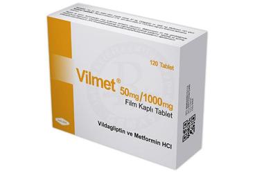 VILMET 50 mg / 1000 mg film kaplı tablet (120 tablet) kutu görseli
