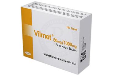 VILMET 50 mg / 1000 mg film kaplı tablet (180 tablet) kutu görseli