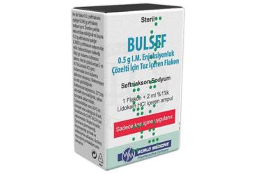 BULSEF 0.5 gr IM enj çözelti haz için toz içeren flakon kutu görseli