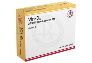 VIN-D3 2000 IU film kaplı tablet (60 tablet) kutu görseli