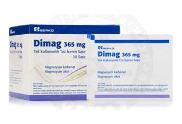 DIMAG 365 mg tek kullanımlık toz içeren 30 saşe { Berat Beran } kutu görseli