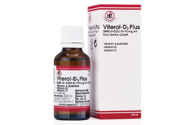 VITEROL-D3 PLUS 2000 IV + 3333 IV + 70 mg/ ml oral damla. çözelti (20 ml) kutu görseli