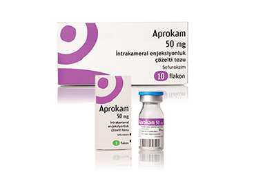 APROKAM 50 mg INTRAKAMERAL enjeksiyonluk çözelti tozu 1 flakon kutu görseli