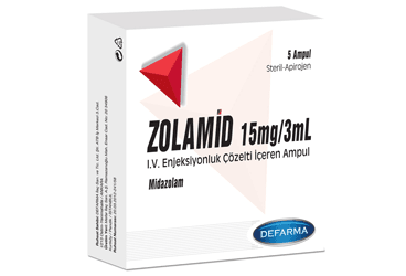 ZOLAMID 15 mg/3 ml IV enjeksiyonluk çözelti içeren 5 ampül kutu görseli