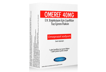 OMEREF 40 mg IV enjeksiyon için liyofilize toz içeren flakon kutu görseli