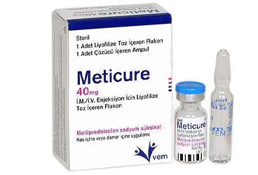 METICURE 40 mg IM/IV enj. için liyofilize toz içeren 1 flakon kutu görseli