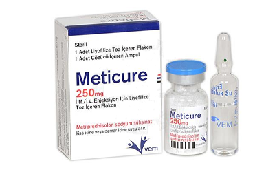METICURE 250 mg IM/IV enj. için liyofilize toz içeren 1 flakon kutu görseli