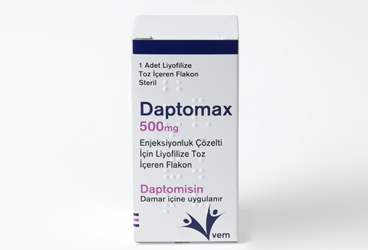 DAPTOMAX 500 mg enjeksiyonluk çöz. için liyofilize toz içeren flakon (1 flakon) kutu görseli