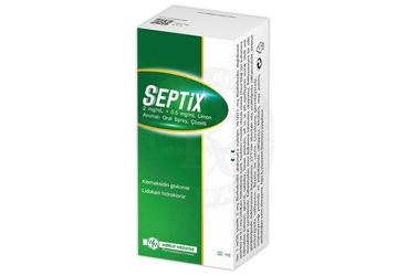 SEPTIX 2 mg/ml + 0.5 mg/ml limon aromalı oral sprey (1 SISE 30 ml) kutu görseli