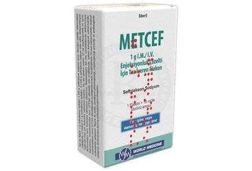 METCEF 1 G IM/IV enjeksiyonluk çözelti için toz içeren flakon (1 flakon + 1 ampül) kutu görseli