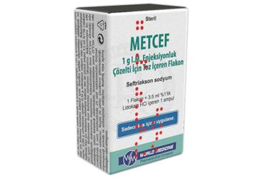 METCEF 1 gr IM enj çözelti haz için toz içeren flakon kutu görseli