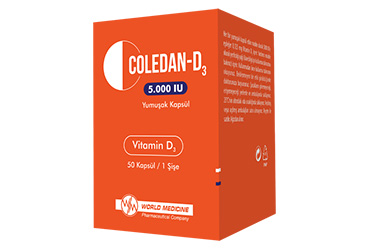 COLEDAN-D3 5000 I.U yumuşak kapsül (50 kapsül) kutu görseli