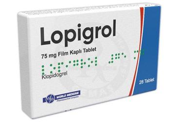 LOPIGROL 75 mg film kaplı tablet (28 tablet) kutu görseli