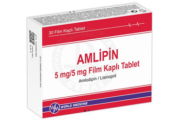 AMLIPIN 5 mg/5 mg film kaplı tablet (30 tablet) kutu görseli
