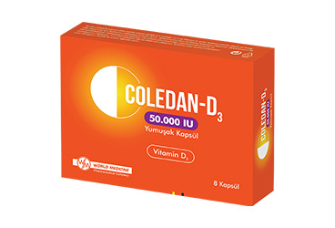 COLEDAN-D3 50.000 IU yumuşak kapsül (8 kapsül) kutu görseli