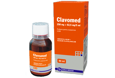 CLAVOMED FORT 250 mg/62.5 mg oral süspansiyon hazırlamak için kuru toz 100 ml kutu görseli