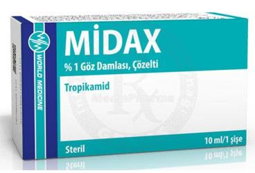 MIDAX %1 göz damlası. çözelti (10 ml) kutu görseli