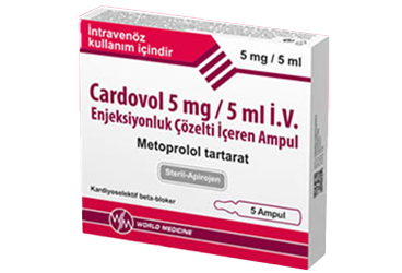 CARDOVOL 5 mg/5 ml IV enj. çözelti içeren 5 ampül kutu görseli
