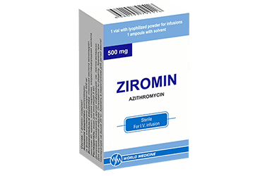 ZIROMIN 500 mg IV liyofilize enj. toz içeren flakon kutu görseli