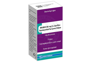 ORADRO 500 mg IV liyofilize enj. toz içeren 1 flakon kutu görseli