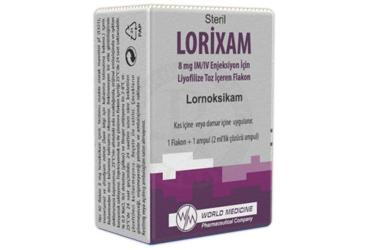 LORIXAM 8 mg IM/IV enjeksiyonluk çözelti hazırlamak için liyofilize toz ve çözücü (1 flakon) kutu görseli