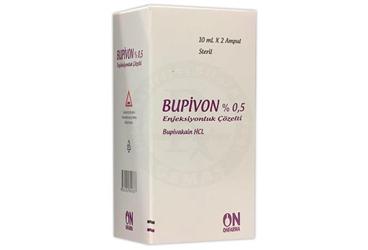 BUPIVON % 0.5 enjeksiyonluk çözelti (2 ampül) kutu görseli