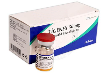 TIGENEX 50 mg infüzyonluk çözelti için toz (10 flakon) kutu görseli