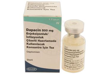 DAPACIN 500 mg enjeksiyonluk/infüzyonluk çözelti hazırlamada kullanılacak konsantre için toz kutu görseli