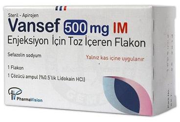 VANSEF 500 mg IM enjeksiyon için toz içeren flakon kutu görseli
