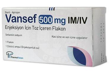 VANSEF 500 mg IM/IV enjeksiyon için toz içeren flakon kutu görseli