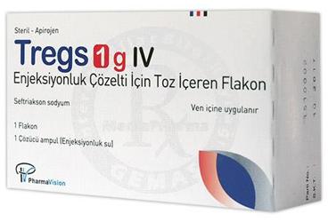TREGS 1 G IV enjeksiyonluk çözelti için toz içeren flakon kutu görseli