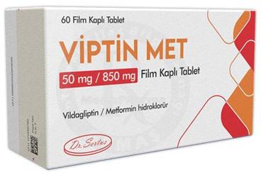 VIPTIN MET 50 mg / 850 mg film kaplı tablet (60 tablet) kutu görseli