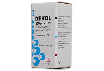 DEKOL 250 mcg/5 ml IV enjeksiyonluk çözelti içeren flakon kutu görseli