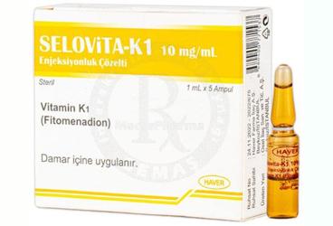 SELOVITA-K1 10 mg/ml enjeksiyonluk çözelti (5 adet) kutu görseli