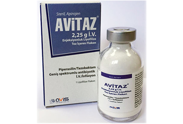 AVITAZ 2.25 G IV enjeksiyonluk liyofilize toz içeren flakon kutu görseli