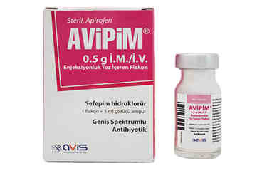 AVIPIM 0.5 gr IM/IV enjektabl toz içeren 1 flakon kutu görseli