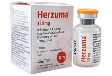 HERZUMA 150 mg I.V. infüzyonluk çözelti HAZIRLAMADA KULLANILACAK konsantre için toz (1 flakon) kutu görseli