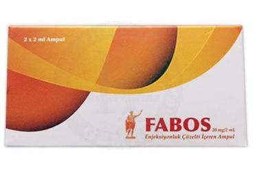 FABOS 20 mg/2 ml enjeksiyonluk çözelti içeren 2 ampül kutu görseli