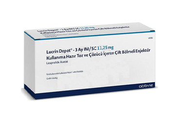 LUCRIN DEPOT 3 AY IM/SC 11.25 mg kullanıma hazır toz ve çözücü içeren çift bölmeli enjektör kutu görseli