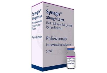 SYNAGIS 50 mg/0.5 ml IM enjeksiyonluk çözelti içeren 1 flakon kutu görseli