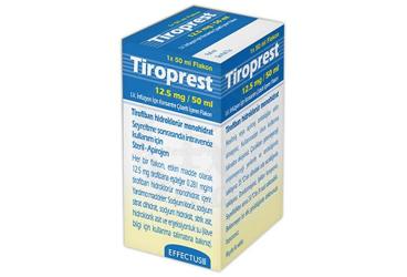 TIROPREST 12.5 mg/50 ml IV infüzyon için konsantre çözelti içeren flakon kutu görseli