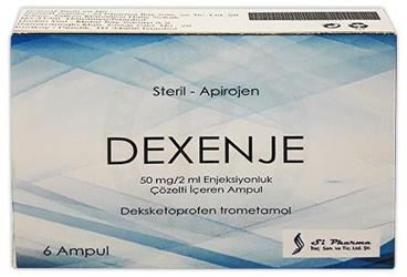 DEXENJE 50 mg/ 2 ml enjeksiyonluk çözelti içeren 6 ampül kutu görseli