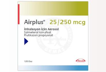 AIRPLUS 25/250 mcg inhilasyon için ölçülü dozlu aerosol 120 doz kutu görseli
