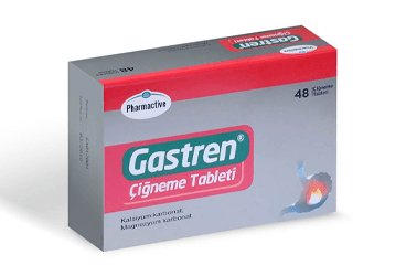 GASTREN 680 mg/80 mg çiğneme tableti. TROPIC (48 tablet) kutu görseli