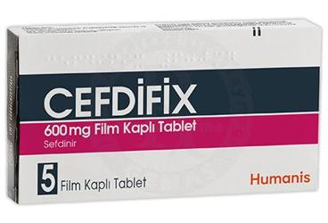 CEFDIFIX 600 mg film kaplı tablet (5 adet) kutu görseli