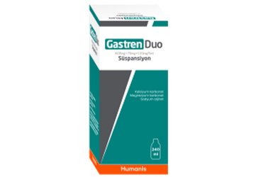 GASTREN DUO 600 MG+ 70 mg + 150 mg/5 ml süspansiyon (240 ml) kutu görseli