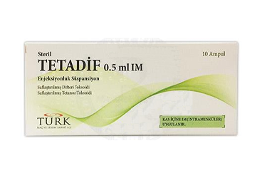 TETADIF 0.5 ml IM enjeksiyonluk süspansiyon (10 ampül) kutu görseli