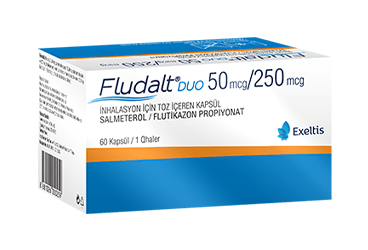 FLUDALT DUO 50 mcg/250 mcg inhilasyon için toz içeren kapsül (60 kapsül) kutu görseli