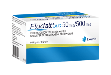 FLUDALT DUO 50 mcg/500 mcg inhilasyon için toz içeren kapsül (60 kapsül) kutu görseli