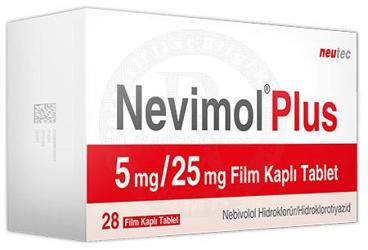 NEVIMOL PLUS 5/25 mg 28 film kaplı tablet kutu görseli